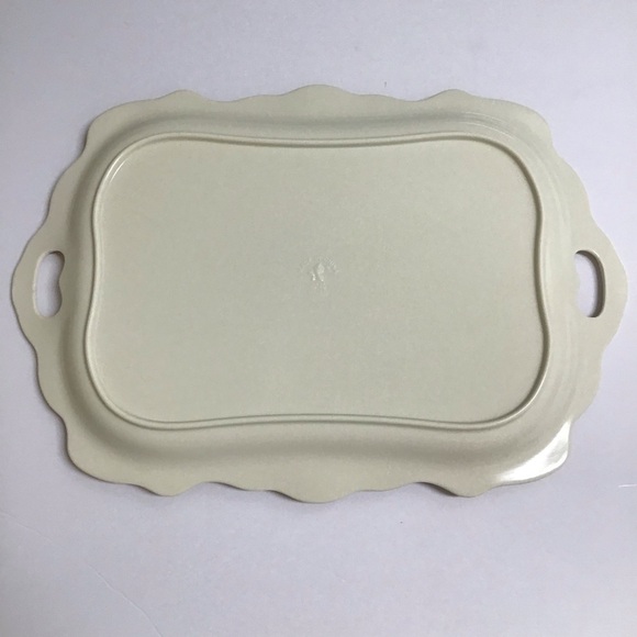 Floral Serving Tray Melamine Handles Cream Pink Peonies Tea Vanity Serving NEW - Picture 6 of 14